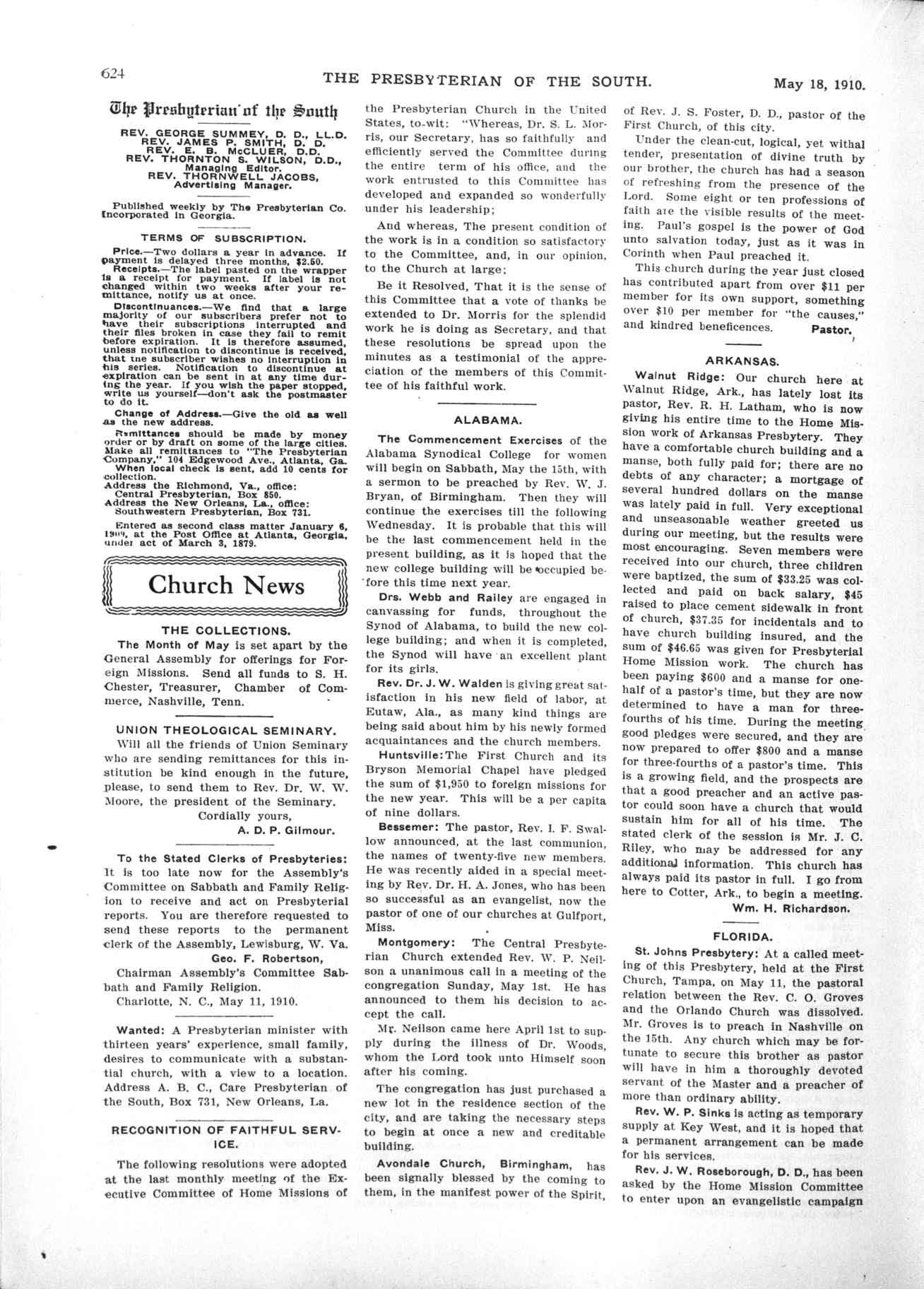 Commencement of Synodical College